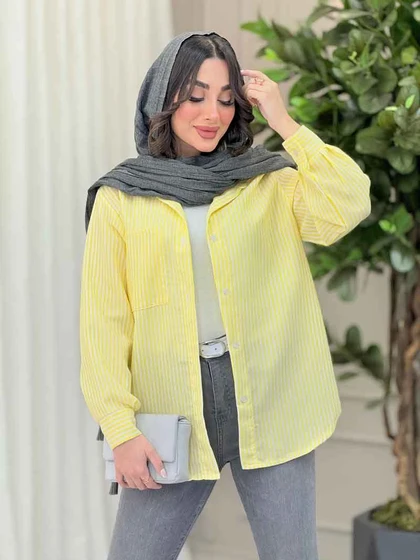 شومیز راه راه تک جیب