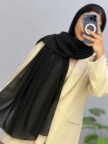 شال مشکی گلکسی یاسی کد 110232
