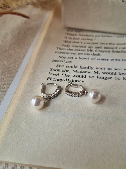 گوشواره مروارید نگینی ژوپینگ M42