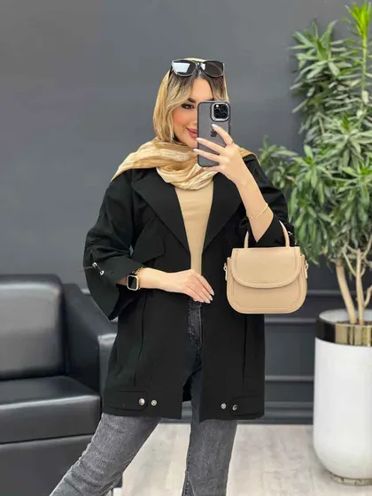 مانتو لینن پشت قیطان دوزی