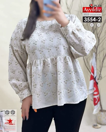 شومیز مجلسی زنانه سایز بزرگ کد 3554