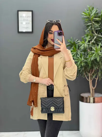 مانتو لینن پشت گت چهار جیب