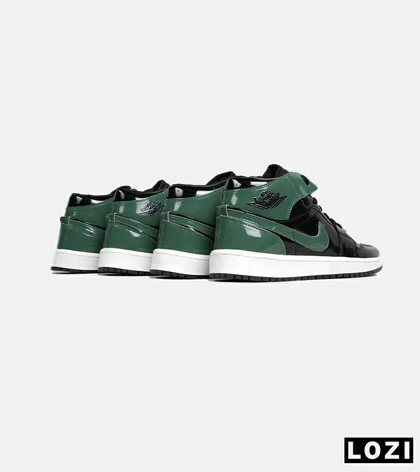 کفش کتانی ساق‌دار مردانه و زنانه مشکی سبز NIKE jordan 1 مدل 6559