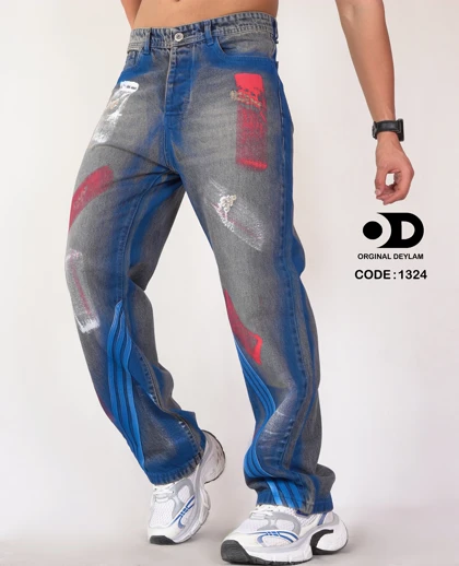 شلوار جین بگ فول کاستوم پتچ ورک فوق‌العاده خفن مردانه