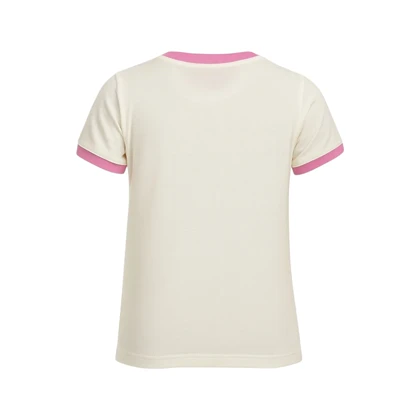 ست تیشرت آستین کوتاه و شلوارک دخترانه مدل پاپیون PJ1173 رنگ شیری