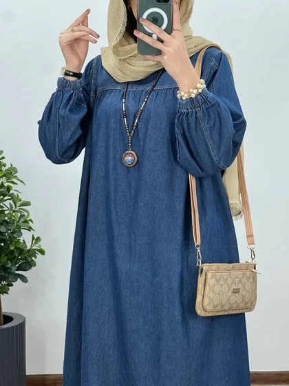 پیراهن مانتویی جین پاییزه هانا 4