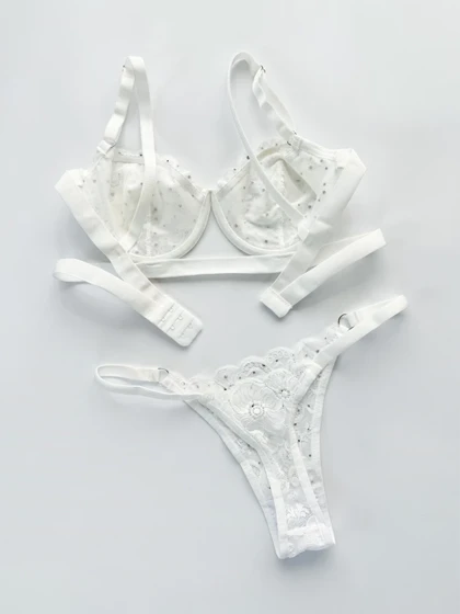 ست شورت و سوتین فانتزی نگین‌دار شهره