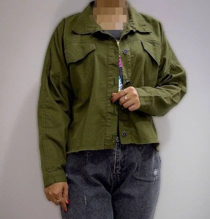 کراپ کت کتان رنگی کد 50110