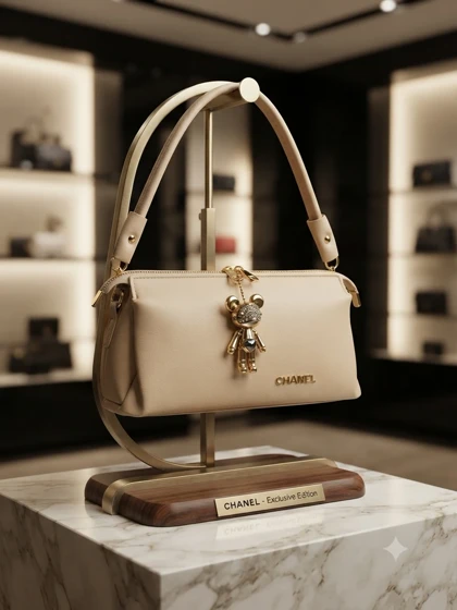 کیف دستی زنانه لوکس چنل مدل Chanel Exclusive Edition با آویز عروسکی کد 200109 گالری روژانو قسطی