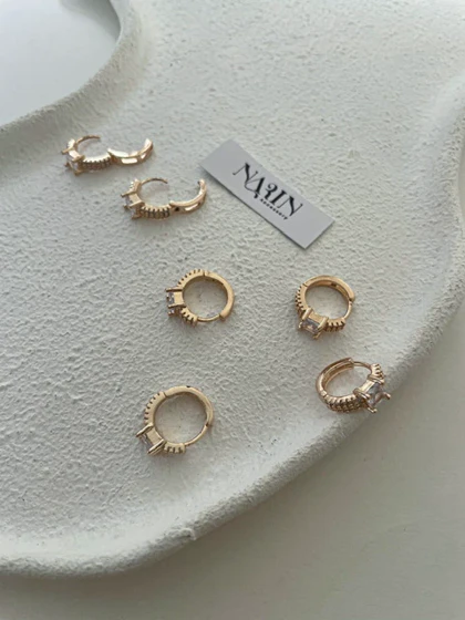 گوشواره حلقه‌ای نگین‌دار