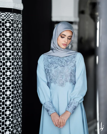 پیراهن آیدا نقرآبی