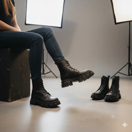 نیم بوت زنانه مشکی مدل Roxana