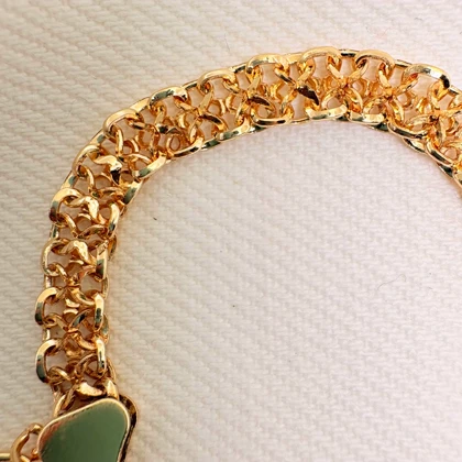 دستبند برند شین مدل «ابریشم طلایی» | با آبکاری طلای 24 عیار و بافت متراکم