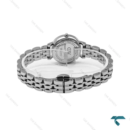 ساعت DW زنانه مینی گرد سیلور سفید ایندکس نگین DW-6761-L