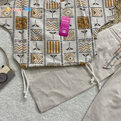 کراپ شلوار لینن خردلی و صورتی 3 تا 9 سال