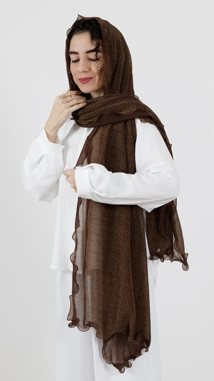 شال شنی قهوه ای