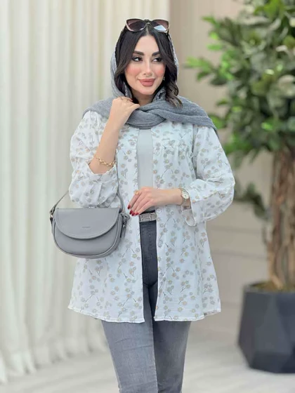 مانتو طرح بابونه آستین پیله
