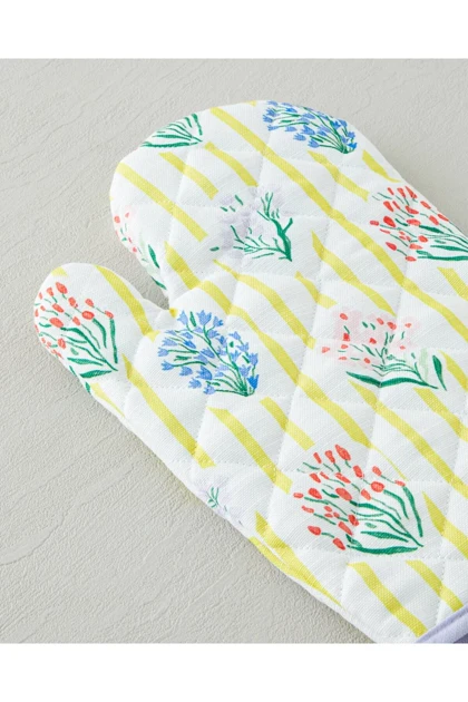 ست دستکش فر و دستگیره English Home مدل Garden Petals - زرد