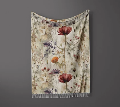 شال مبل ریش دار sofa shawl 189
