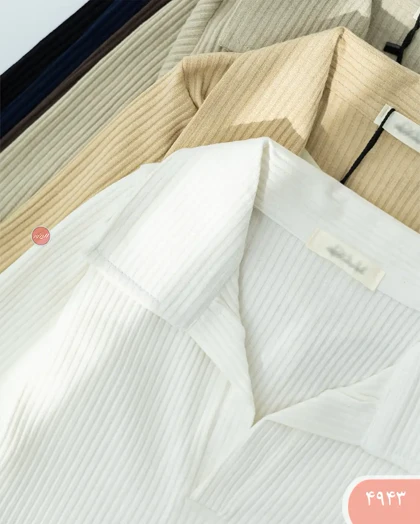 بلوزکرکره ای یقه دار4943