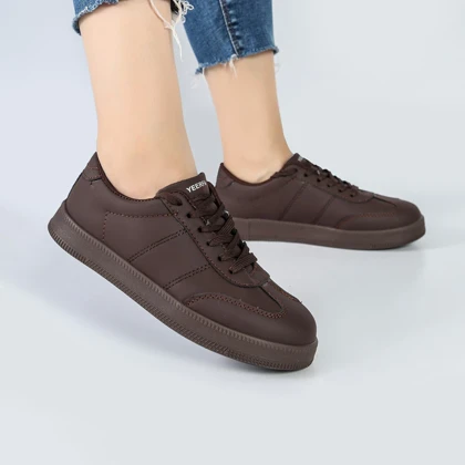 کفش و کتانی ونس راحتی زنانه و دخترانه مدل YEERFA رنگ قهوه ای کد M970