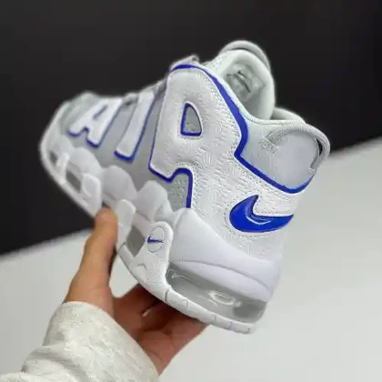کفش نایک ایر مور آپتمپو طوسی آبی Nike Air More Uptempo Grey Blue