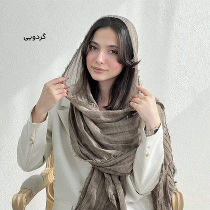 شال زنانه لینن دور ریش | آی بولک