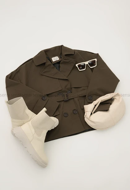 ترنچ کت کتان آستر دار @کد1004648