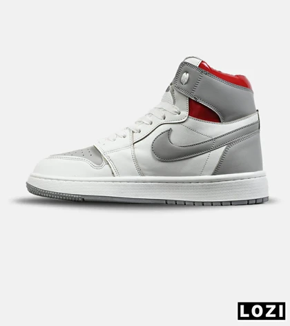 کفش کتانی مردانه و زنانه ساق‌دار سفید طوسی قرمز NIKE jordan 1 مدل 8344