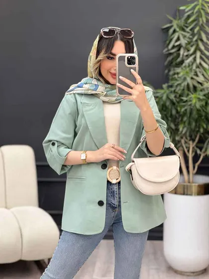 مانتو دو دکمه ثمین