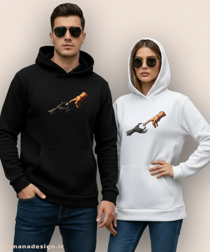 هودی مردانه و زنانه طرح دست و آمپول بدنسازی کد 1060
