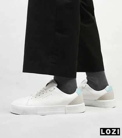 کفش اسنیکرزمردانه سفید آبی BERSHKA