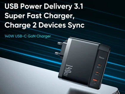 شارژر دیواری سوپر فست شارژ تایپ سی و یو اس بی 140 وات مک دودو MCDODO CH-2911 GaN 5 Pro 140W Type-C / USB Fast Charger