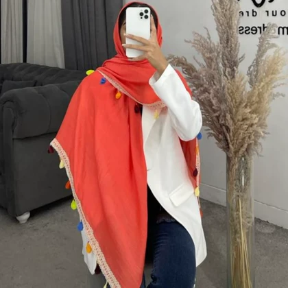 روسری منگوله رنگی