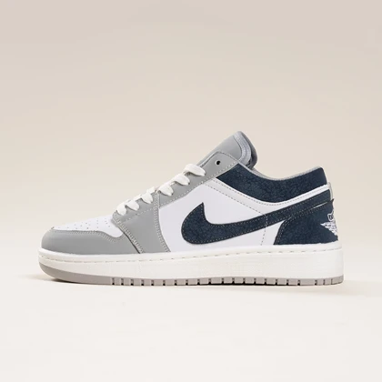 نایک ایر جردن وان طوسی سرمه ای زنانه (Nike Air Jordan 1 Low Navy Gray) کد 2332