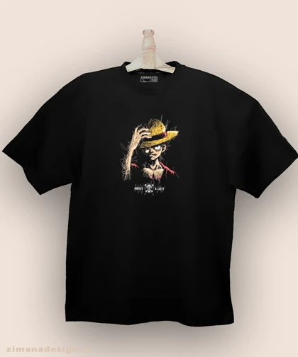 تیشرت لش مردانه و زنانه طرح وان پیس شخصیت لوفی کد 905