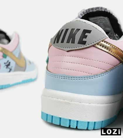 کفش کتانی مردانه و زنانه آبی طوسی طلایی نایک NIKE Dunk Low Remastered