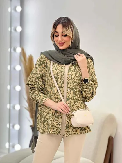 شومیز طرح دار تک جیب