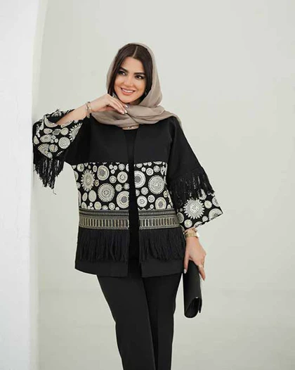 کت دخترانه مدل لینن خرج کار هندی آستین ریش