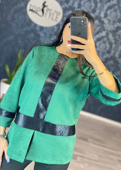 بلوز چرم دوزی شده کد : 7779