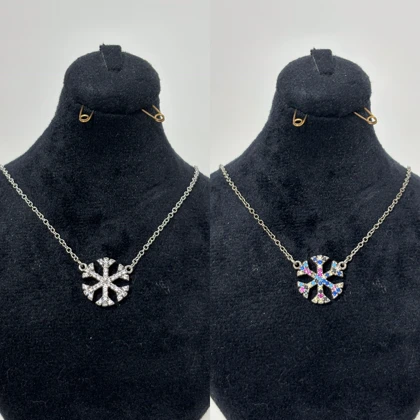 گردنبند نقره زنانه دونه برفی نگینی 989