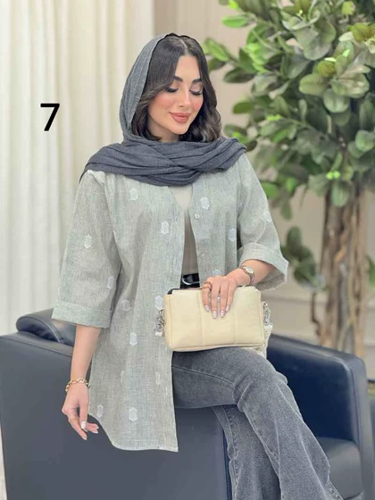 شومیز آستین پاکتی طرح دار