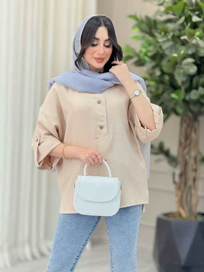 مانتو دو دکمه بغل چاک