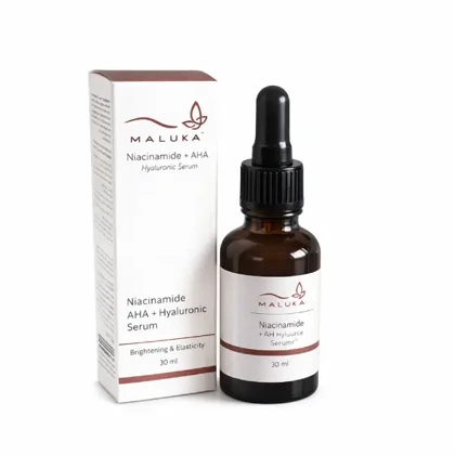 سرم نیاسینامید AHA هیالورونیک اسید مالوکا Maluka Niacinamide AHA Hyaluronic Serum 30ml