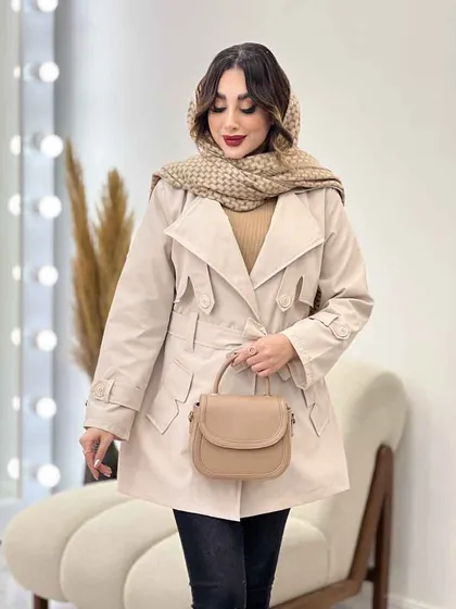 بارانی ژیله پاگن کمر دار
