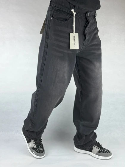 شلوار بگ مردانه ذغالی ساده 155