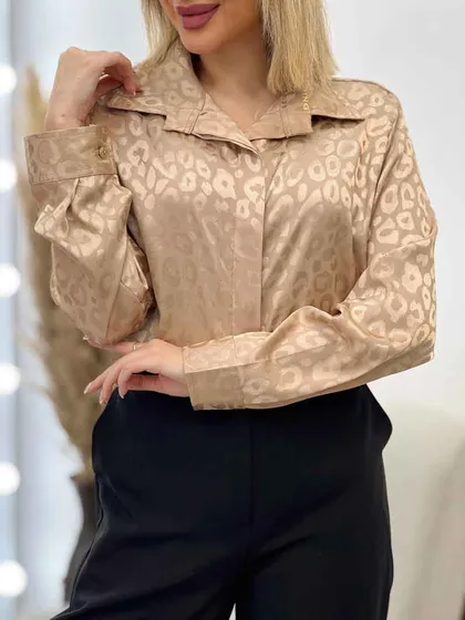 شومیز ساتن طرح پلنگی