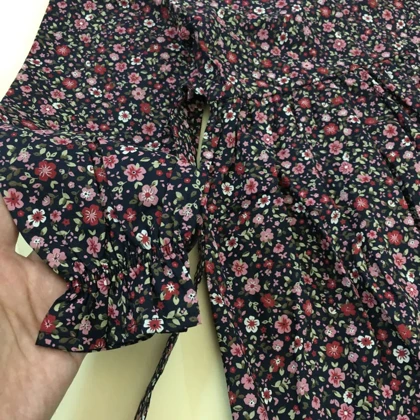 پیراهن چین‌دار دخترانه طرح شکوفه‌ی شب در 4 سایز