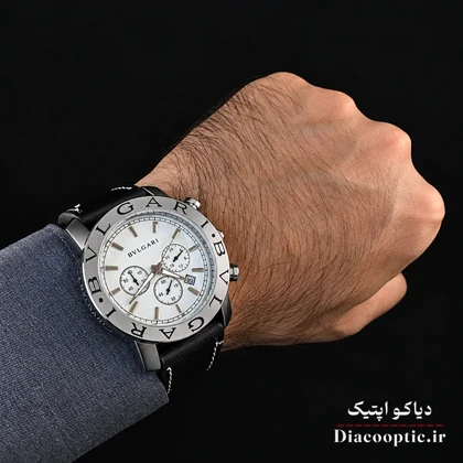 ساعت مچی مردانه سه موتور برند بولگاری مدل DO1346 چرمی