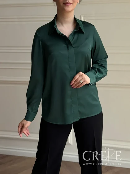 شومیز یقه مردانه ساتن